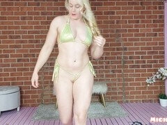 Try on, micro bikini try on, thick and curvy
