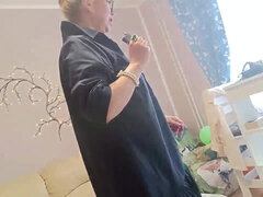 Geile alte tussi, Dildo, Schmutzig, Reif, Milf, Kurzes haar, Schlampe, Spielzeuge
