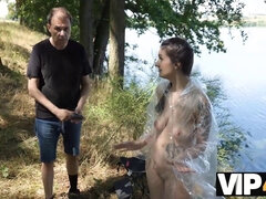 Braunhaarige, Vollbusig, Gehörnter ehemann, Europäisch, Hd, Ehemann, Im freien, Muschi