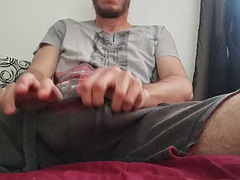 In the evening I fuck my hard hairy uncut cock