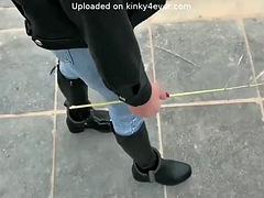 Chinese Cutie Shackled In Public