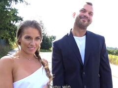 Slutty wife gets fucked in front of her cuckhold hubby