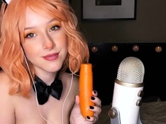 Diddly Easter Bunny Eats a Carrot Lewd ASMR Video