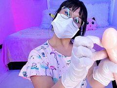 Brillen, Handschoenen, Handbeurt, Masker, Masturbatie, Tiener