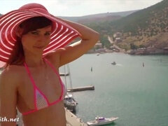 Strand, Badpak, Gevangen, Flashing, Nudist, Buiten, Openbaar