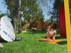 茶髪の, 淫乱熟女, 母, アウトドア, ソフトコア