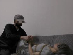 アジア人, フェラチオ, ボンデージ, 浮気者, カップル, 日本人, マスク, 熟年