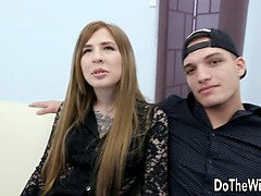 Blondine, Blasen, Spermaladung, Schwanz, Hardcore, Hd, Ehemann, Titten