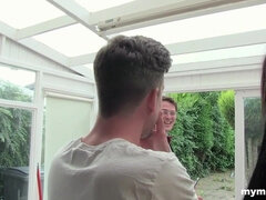 イギリス人, 巨乳な, カップル, なめる, 淫乱熟女, 母, オマンコ, オッパイの