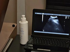 Short petite jock giving anal strips for doctor