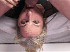 Mature slut Masha Minnie throat fucked and cummed on her face