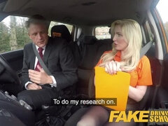 Fake Driving School Mature guy spunks over blonde bombshell Georgie lyall