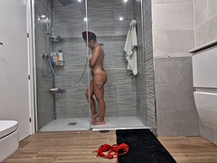 Enthousiasteling, Mooi, Grote mammen, Hardcore, Roodharige vrouw, Douche, Spaans, Student