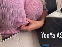 デカパイ, ディルド, 手コキする, 巨大, 母, 自然山雀, 一人, 息子