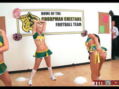 Cheerleaders in the locker room