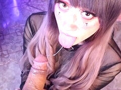 Amateur, Big cock, Blowjob, Cumshot, Girlfriend, Goth, Homemade, Pain