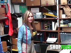 Scared Teen Thief Has To Choose Between A Blowjob And A Jail - SHOPFUCK