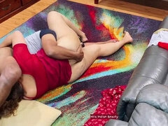 Desi Step Mom in Saree 69 Sex - Pussy Eating and Deep Throat Blowjob on Floor