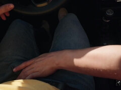 Nana, Blonde, Sucer une bite, Voiture, Queue, Hard, Chatte, Maigrichonne