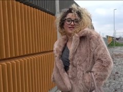 Slut in glasses Alma Del Rey fucking for money on the road
