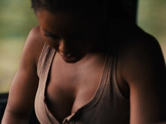 デカパイ, 黒人, フェラチオ, 茶髪の, 口内発射, チン, 黒人, 異人種間