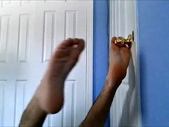 Sweaty socks and boy feet after jog