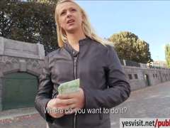 Enthousiasteling, Blond, Schattig, Tsjechisch, Gezichtspunt, Openbaar, Slet
