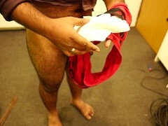 Grandpa gives a close-up handjob in public bus