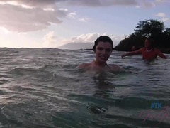 Enthousiasteling, Strand, Pijpbeurt, Vingeren, Flashing, Naakt, Openbaar, Nat