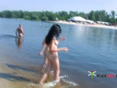 Playa, Rubia, Hd, Desnudo, Nudista, Público, Adolescente, Voyeur