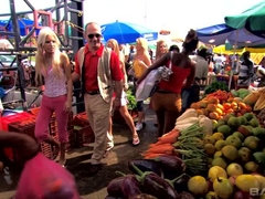 Blond, Sperma shot, Sperma in gezicht, Buiten, Realiteit, Trio