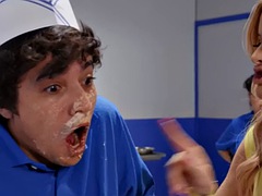 Tussi, Blasen, Vollbusig, Paar, Nahrung, Hardcore, Nippel, Erotischer film