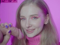 Blowjob, Couple, Cum in mouth, Dick, Handjob, Homemade, Licking, Piercing