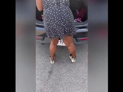 Gros seins, En gros plan de très près, Noir ébène, Public, Chatte