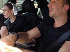 茶髪の, 車, カップル, 露出狂, 自然山雀, 小柄, 馬乗り, ティーン