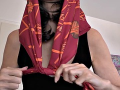 Designer Silk Headscarf Fashion Show Clip