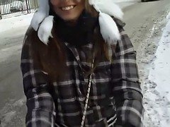 Fantastic girlfriends sex in snow