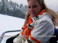 Nathaly Cherie Flashing Her Double-D's While She Skis