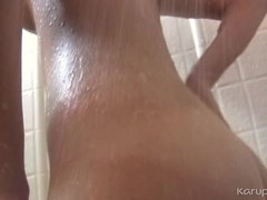 Leie, Blondine, Rasiert, Dusche, Solo