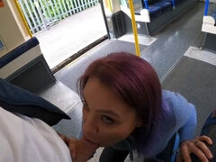 Risky Blowjob In London Train. Caught by Stranger Cum on Face 4K ELLA BOLT