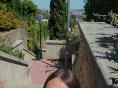 Sucer une bite, Brunette brune, Queue, Européenne, Seins naturels, De plein air, Chatte, Chaussettes