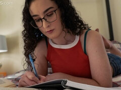 ベッドルーム, デカチン, フェラチオ, バック, 眼鏡, 毛深い, なめる, 生徒