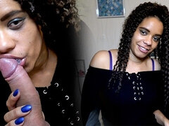 18, Amateur, Black, Blowjob, Brunette, Cum in mouth, Cumshot, Dick