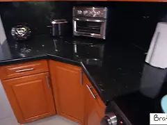 Stepson goes wild with Laura Bentley's big tits and tight ass in POV creampie video