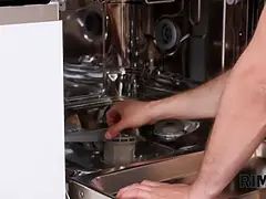 Rim4k. hot eveline munches ass of plumber as a apex for well-done work