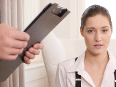 18, チェコ, チン, はじめて, Hd, オフィス, ストッキング, ティーン