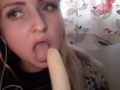 random russian girl blowing banana - Pov Porn