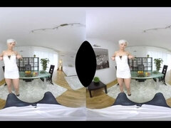 Short-haired blonde mature temptress Kathy White is at your service in VR