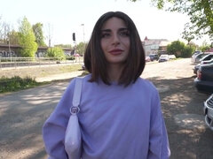 Nana, Sucer une bite, Brunette brune, Queue, De plein air, Pov, Réalité, Jarretelles