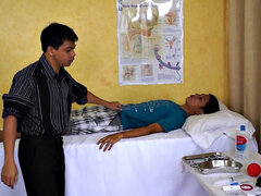 Infirmary Asian twink toyed by doctor after meeting